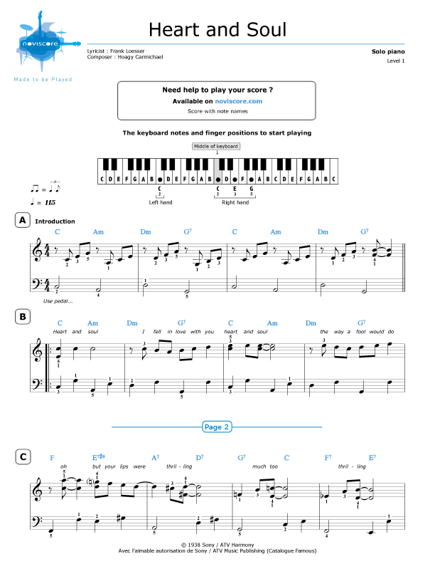 Heart And Soul Piano Sheet Music Pdf