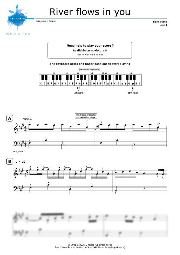 River Flows In You Piano Sheet Music Original Best Music Sheet