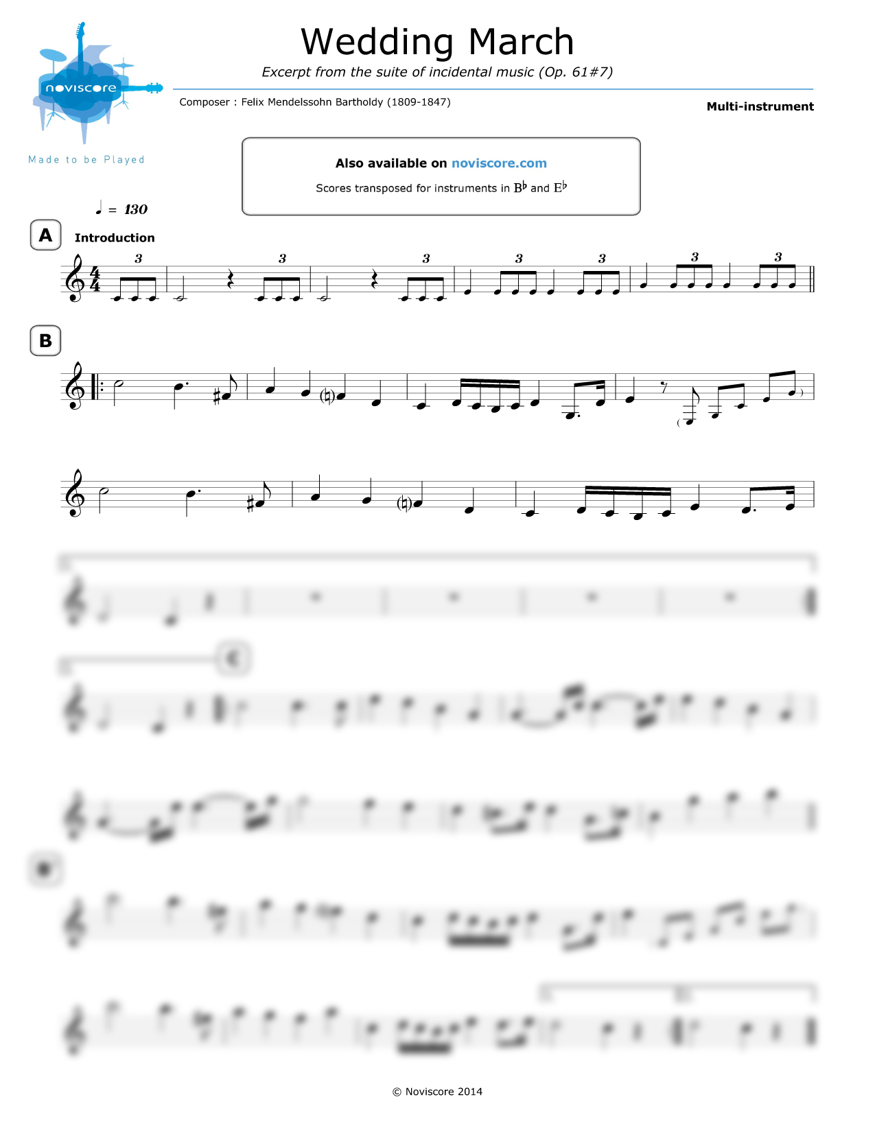 Traditional Wedding March Sheet Music