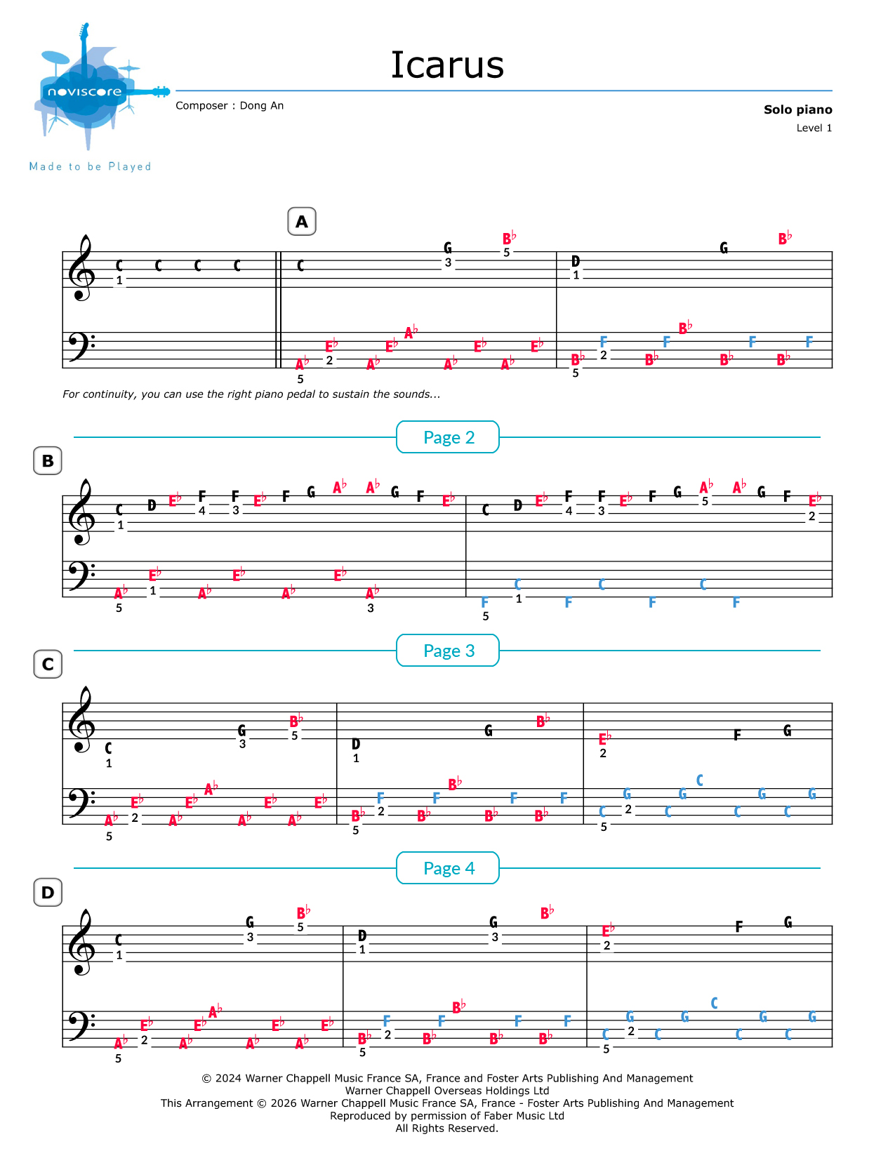 Piano sheet music Icarus Tony Ann | Noviscore sheets